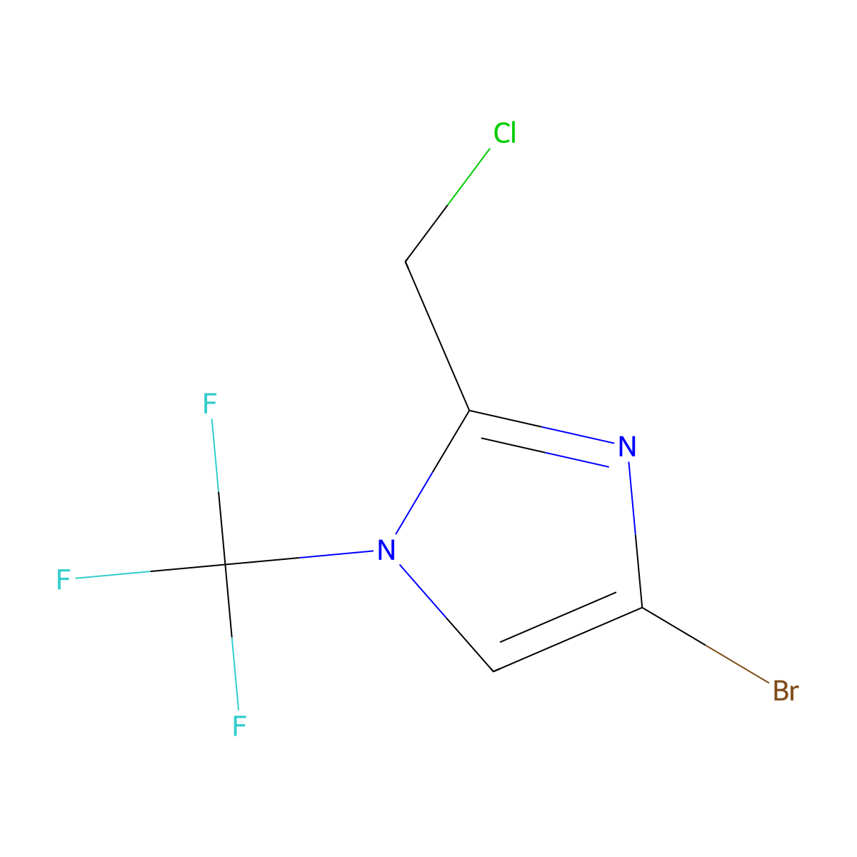 4-bromo-2-(chloromethyl)-1-(trifluoromethyl)-1H-imidazole molecular structure, CAS 2751621-32-4