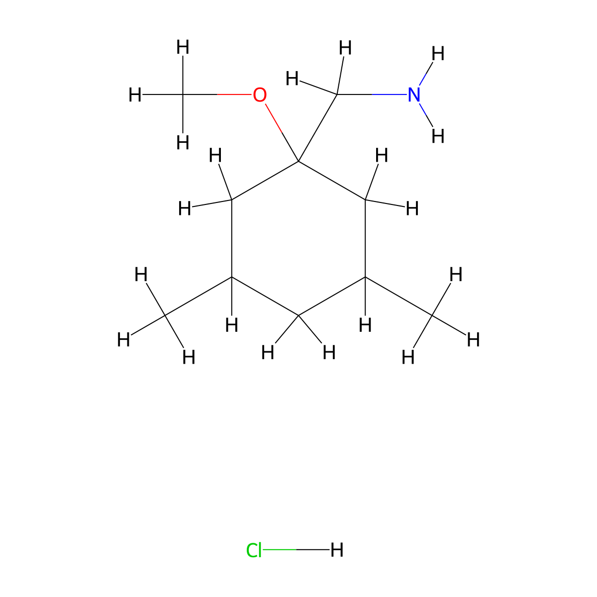 1-(1-Methoxy-3,5-dimethylcyclohexyl)methanamine hydrochloride molecular structure, CAS 2751621-34-6