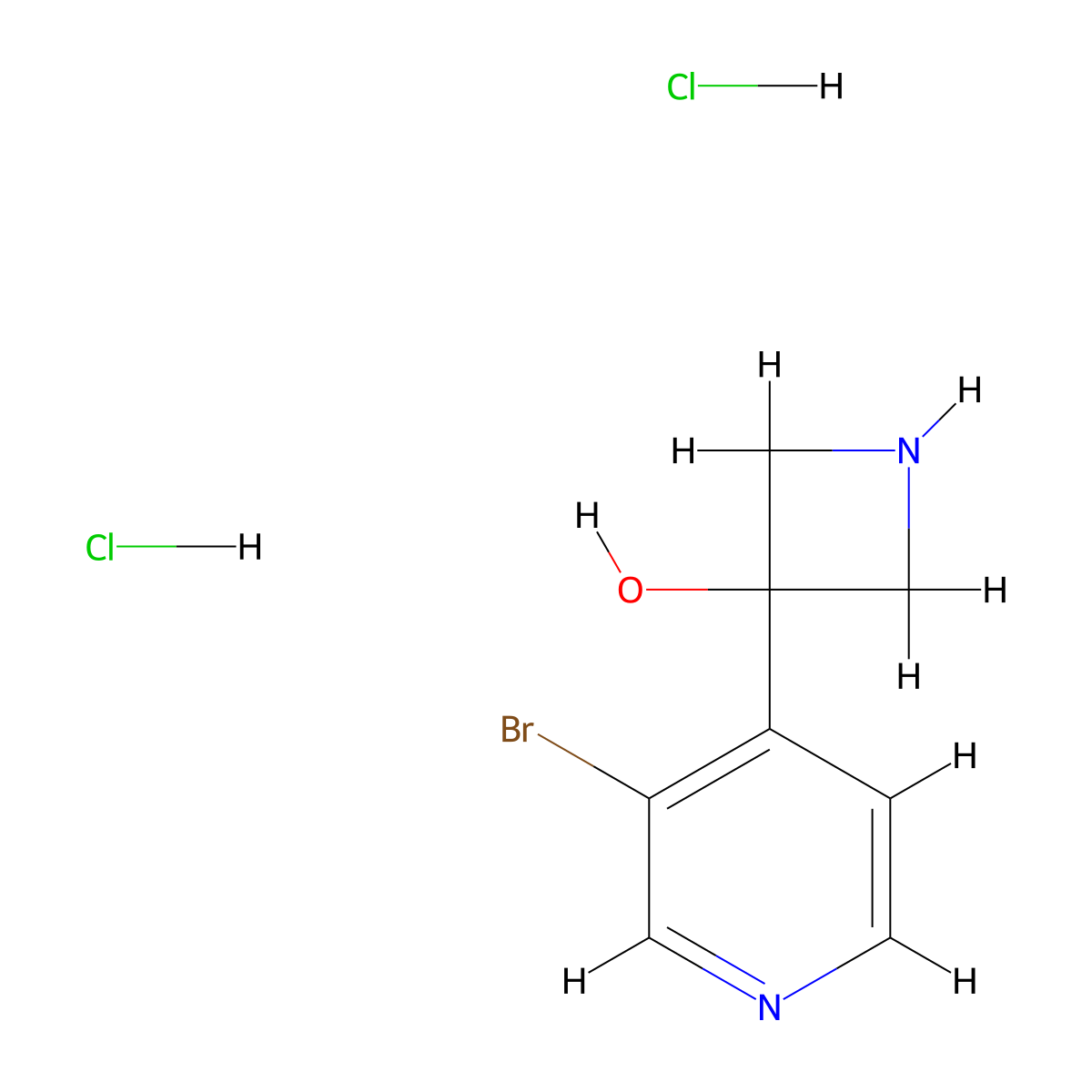 3-(3-Bromopyridin-4-yl)azetidin-3-oldihydrochloride molecular structure, CAS 2751621-36-8