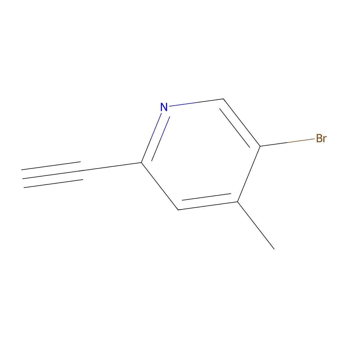 5-Bromo-2-ethynyl-4-methylpyridine molecular structure, CAS 2751621-37-9