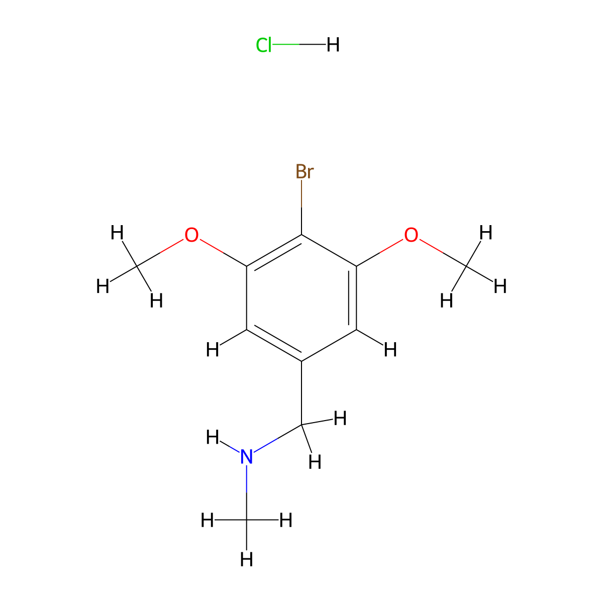 [(4-Bromo-3,5-dimethoxyphenyl)methyl](methyl)aminehydrochloride molecular structure, CAS 2751621-38-0