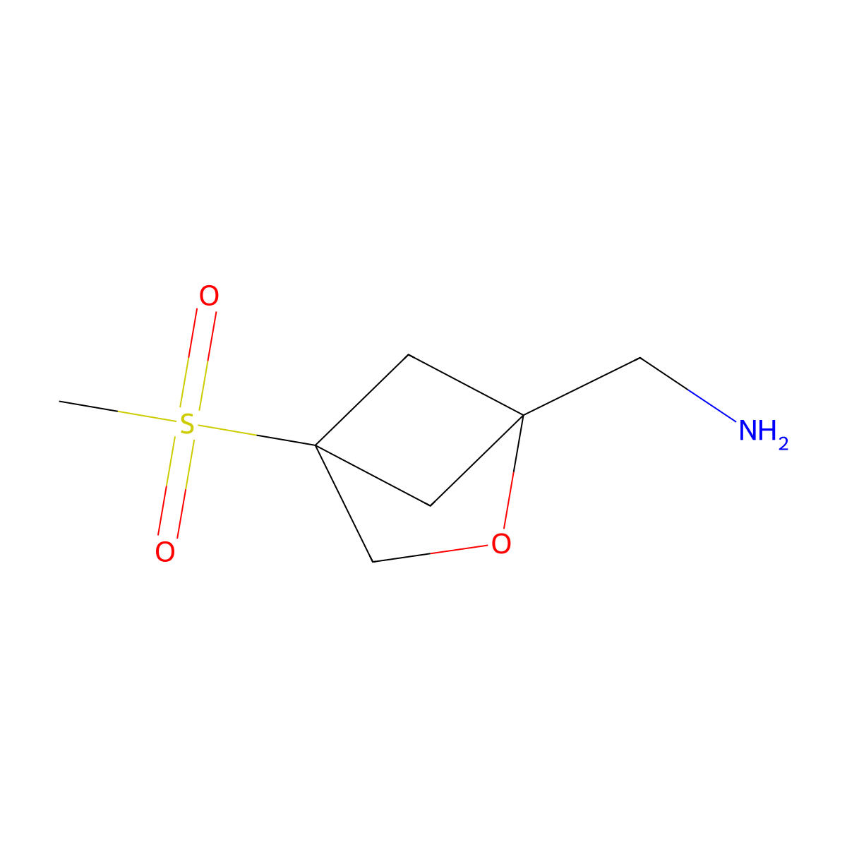 1-{4-Methanesulfonyl-2-oxabicyclo[2.1.1]hexan-1-yl}methanamine molecular structure, CAS 2751621-39-1
