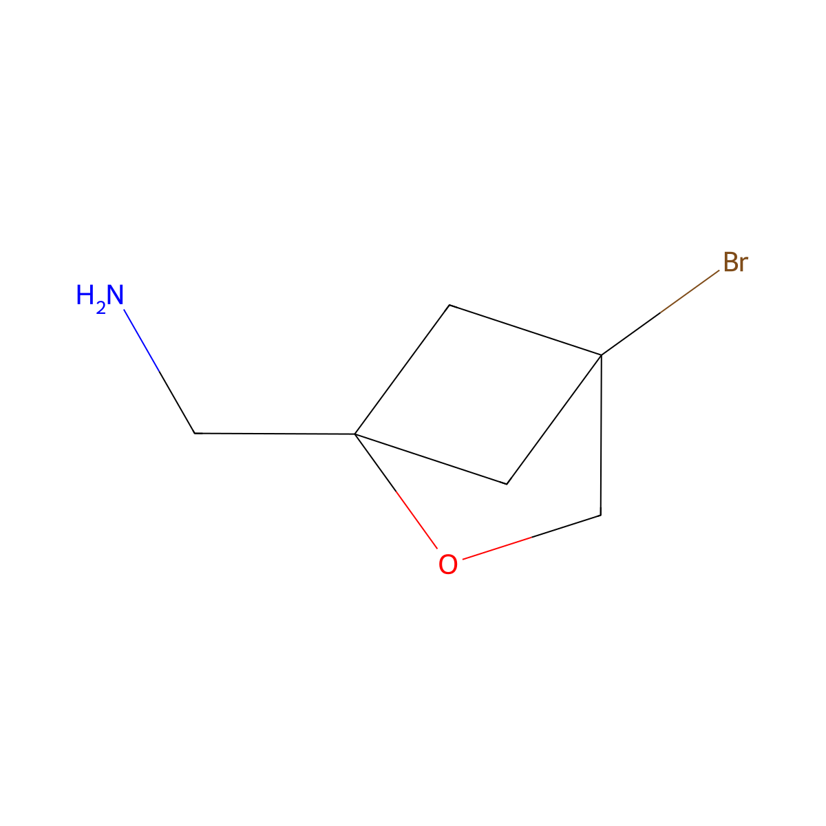 1-{4-Bromo-2-oxabicyclo[2.1.1]hexan-1-yl}methanamine molecular structure, CAS 2751621-41-5