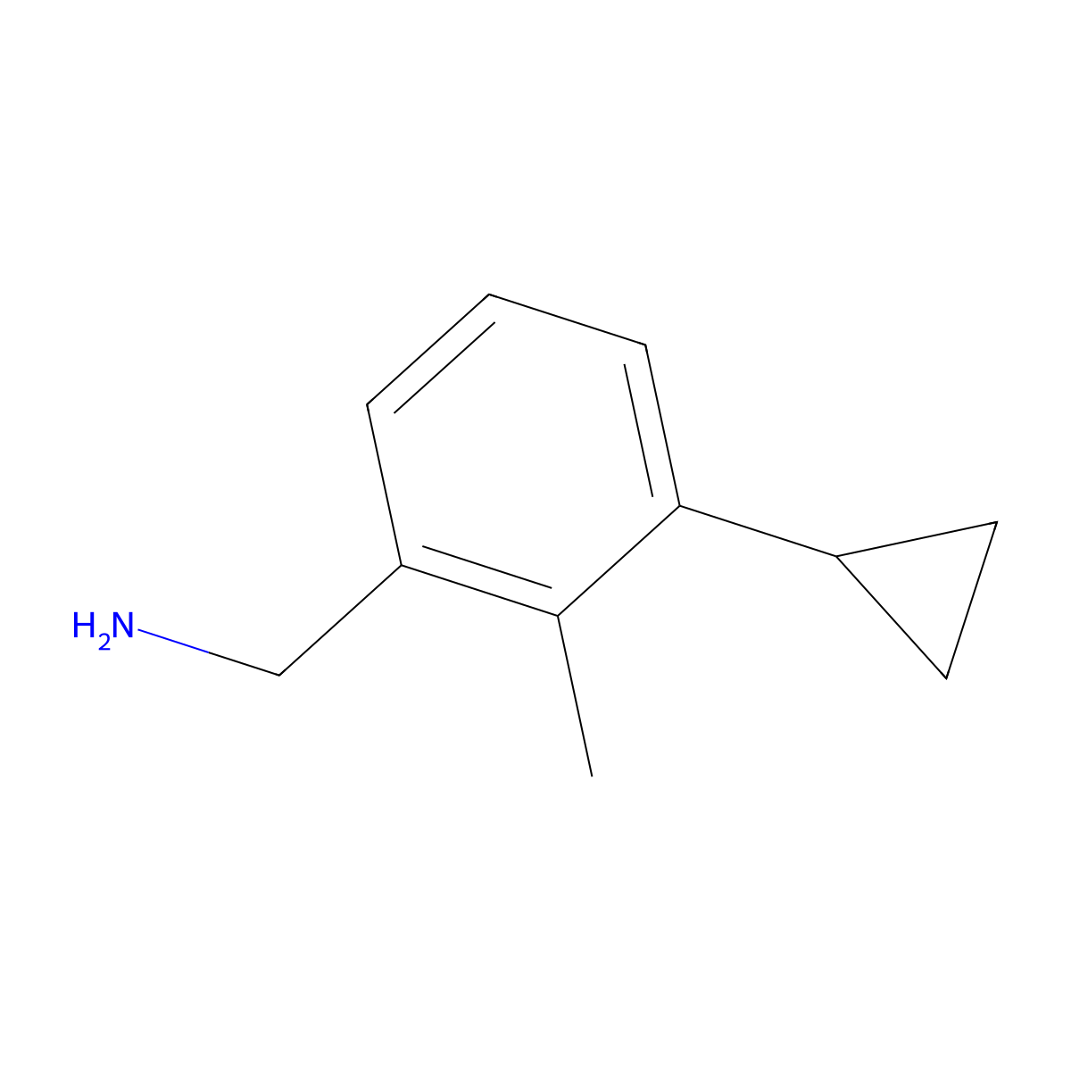 1-(3-Cyclopropyl-2-methylphenyl)methanamine molecular structure, CAS 2751621-48-2