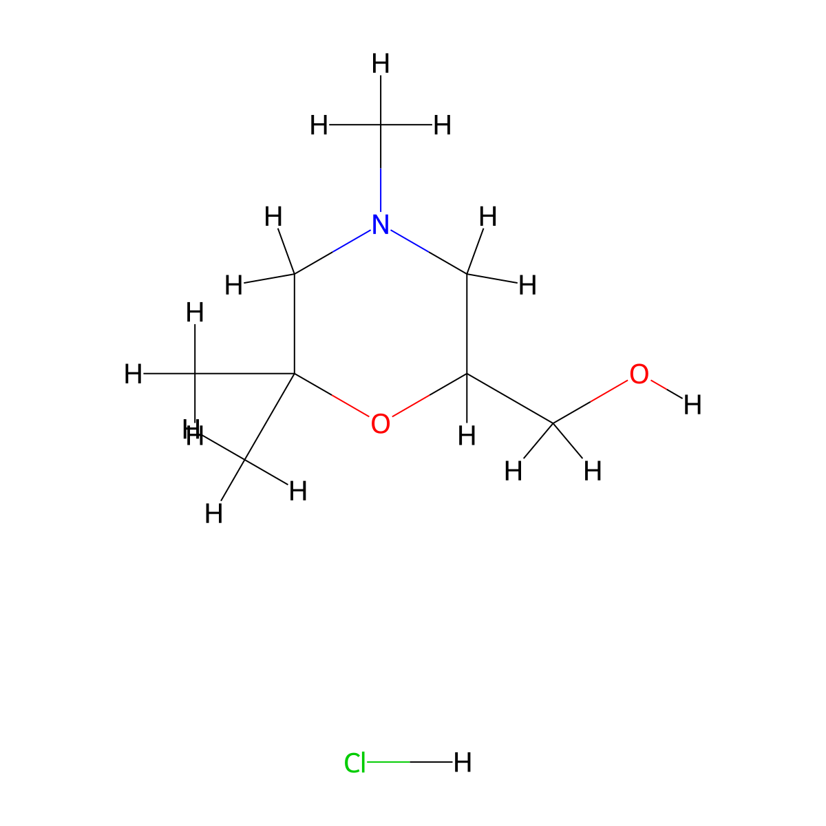 (4,6,6-Trimethylmorpholin-2-yl)methanol hydrochloride molecular structure, CAS 2751621-51-7