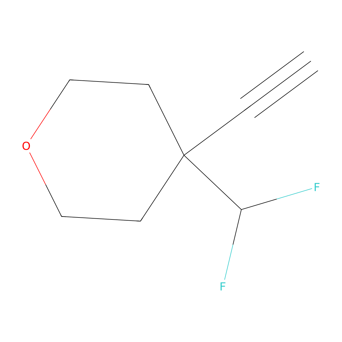 4-(Difluoromethyl)-4-ethynyloxane molecular structure, CAS 2751621-52-8