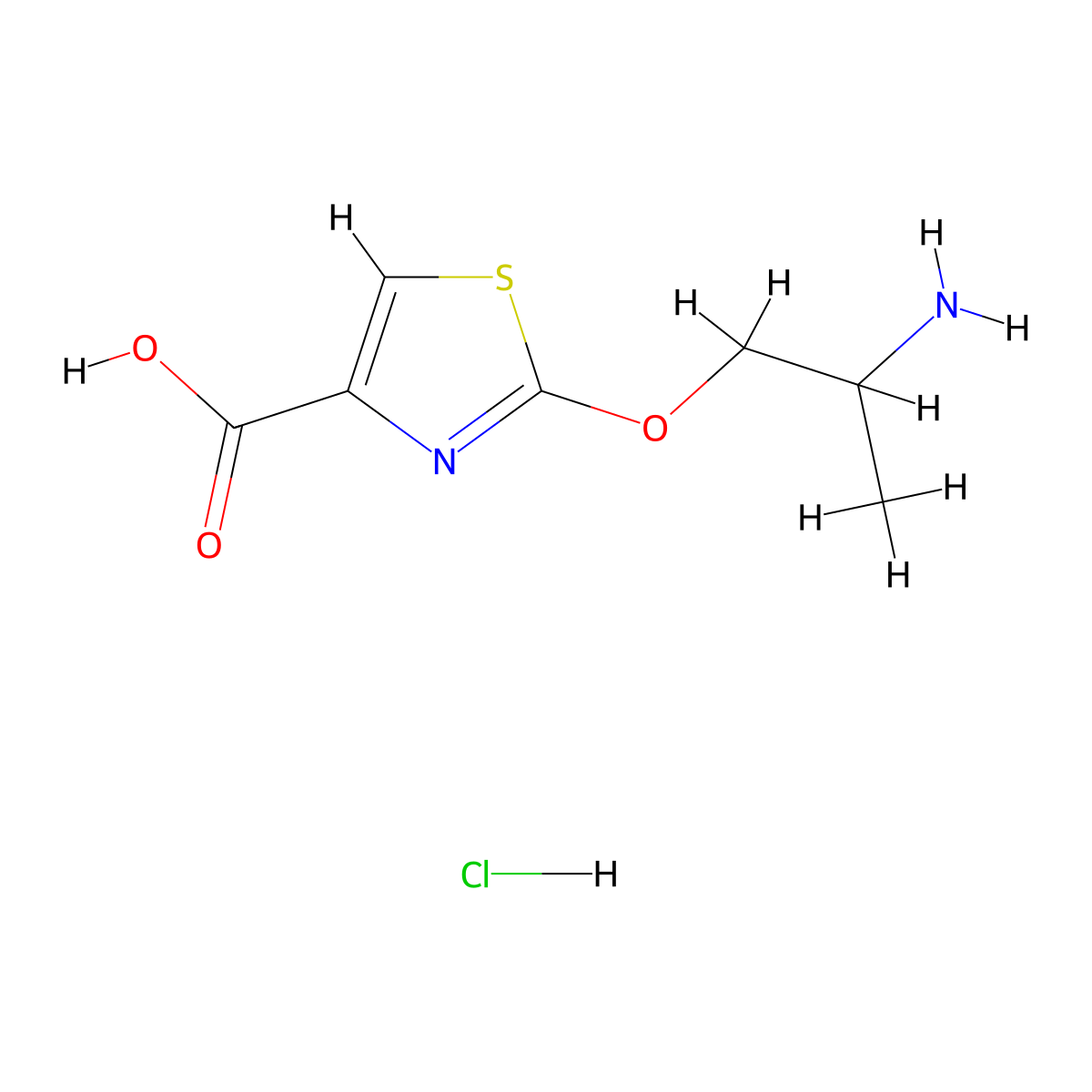 2-(2-Aminopropoxy)-1,3-thiazole-4-carboxylicacidhydrochloride molecular structure, CAS 2751621-60-8