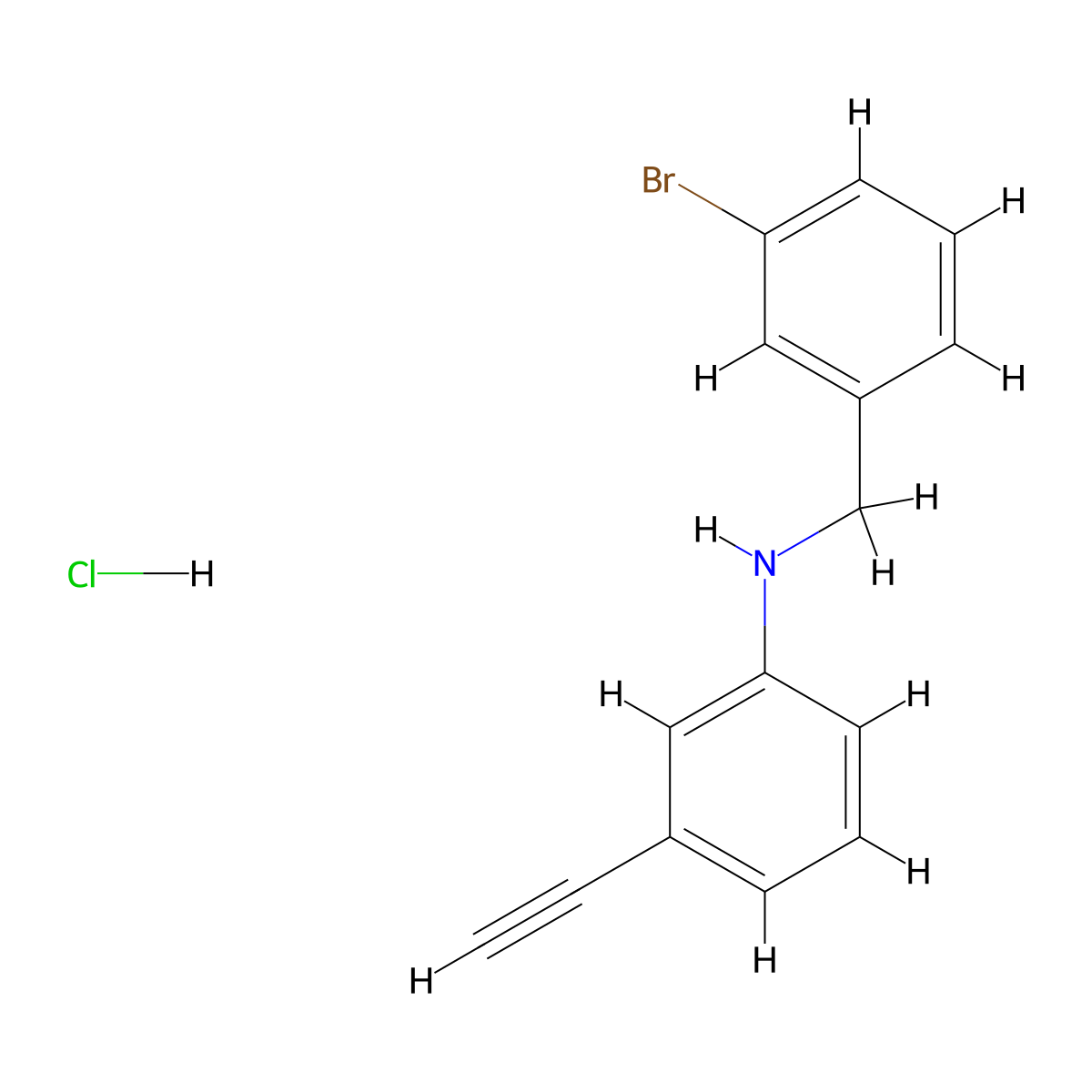 N-[(3-bromophenyl)methyl]-3-ethynylanilinehydrochloride molecular structure, CAS 2751621-67-5