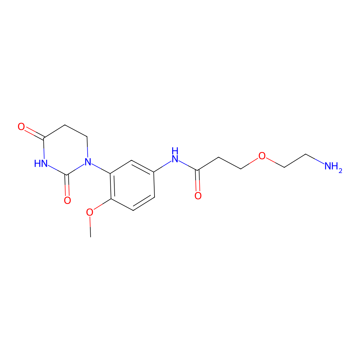 3-(2-aminoethoxy)-N-[3-(2,4-dioxo-1,3-diazinan-1-yl)-4-methoxyphenyl]propanamide molecular structure, CAS 2751621-71-1