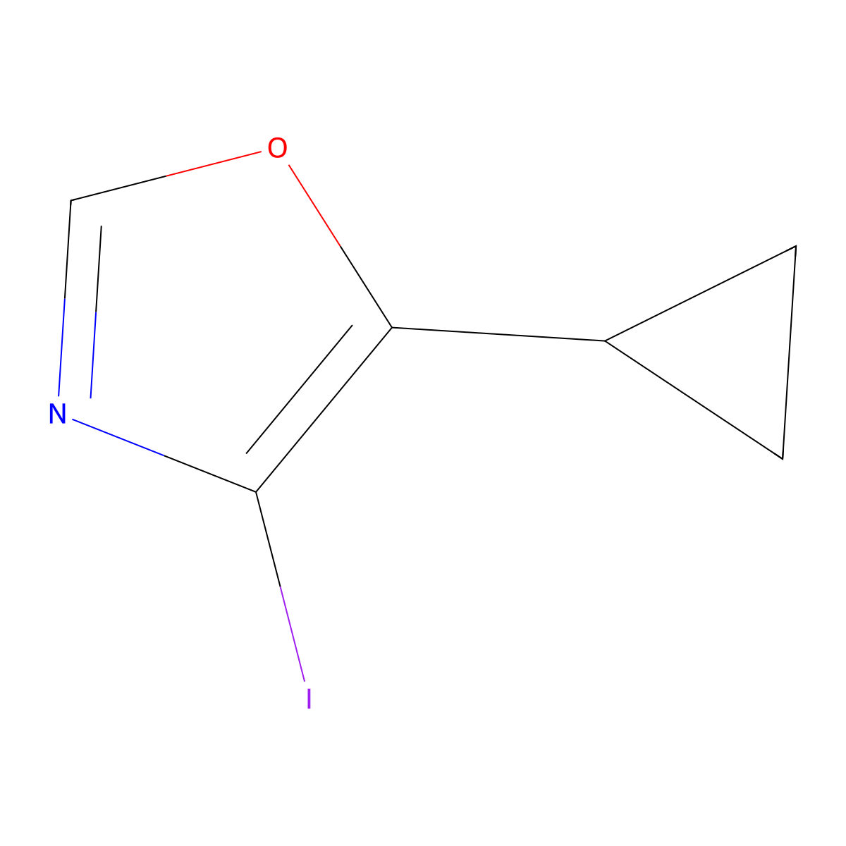 5-Cyclopropyl-4-iodo-1,3-oxazole molecular structure, CAS 2751621-76-6