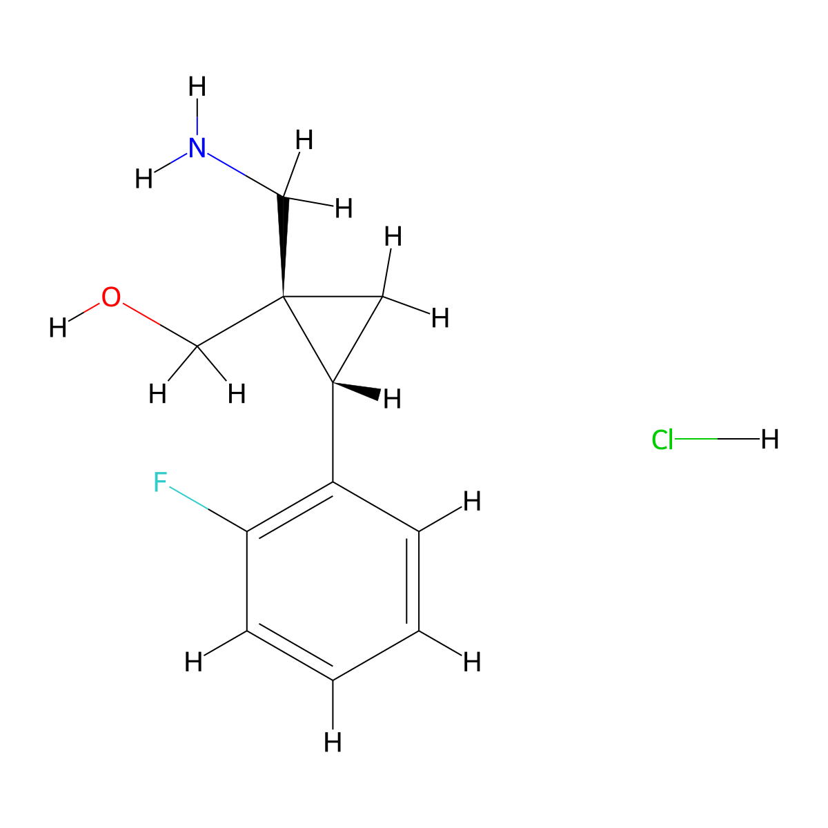[(1R,2S)-1-(Aminomethyl)-2-(2-fluorophenyl)cyclopropyl]methanol;hydrochloride molecular structure, CAS 2751648-85-6