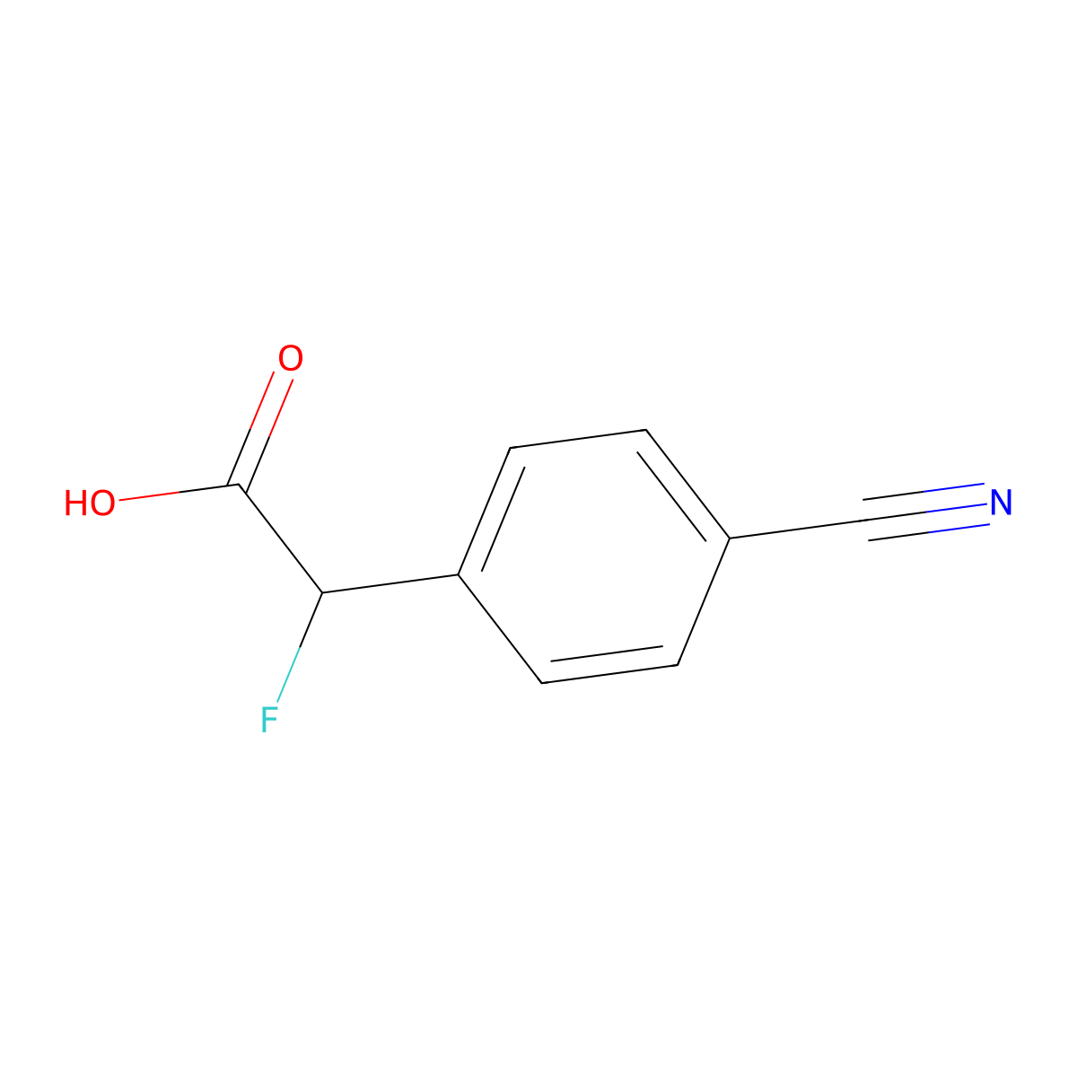2-(4-Cyanophenyl)-2-fluoroacetic acid molecular structure, CAS 2751666-06-3