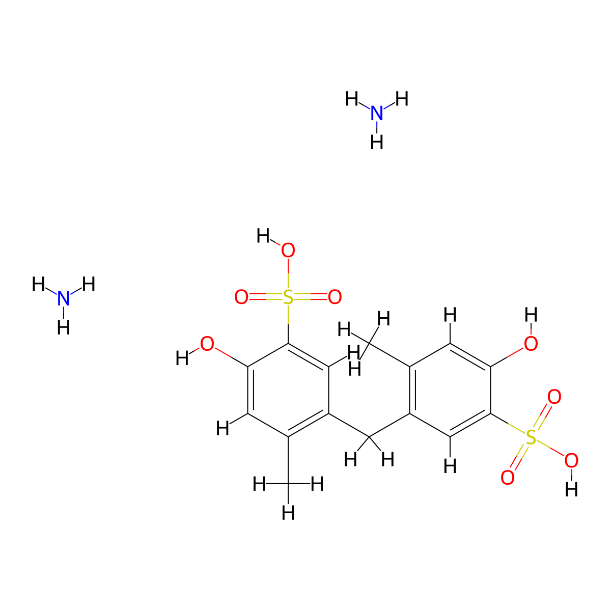 Dicresulene (diammonium) molecular structure, CAS 2751686-04-9