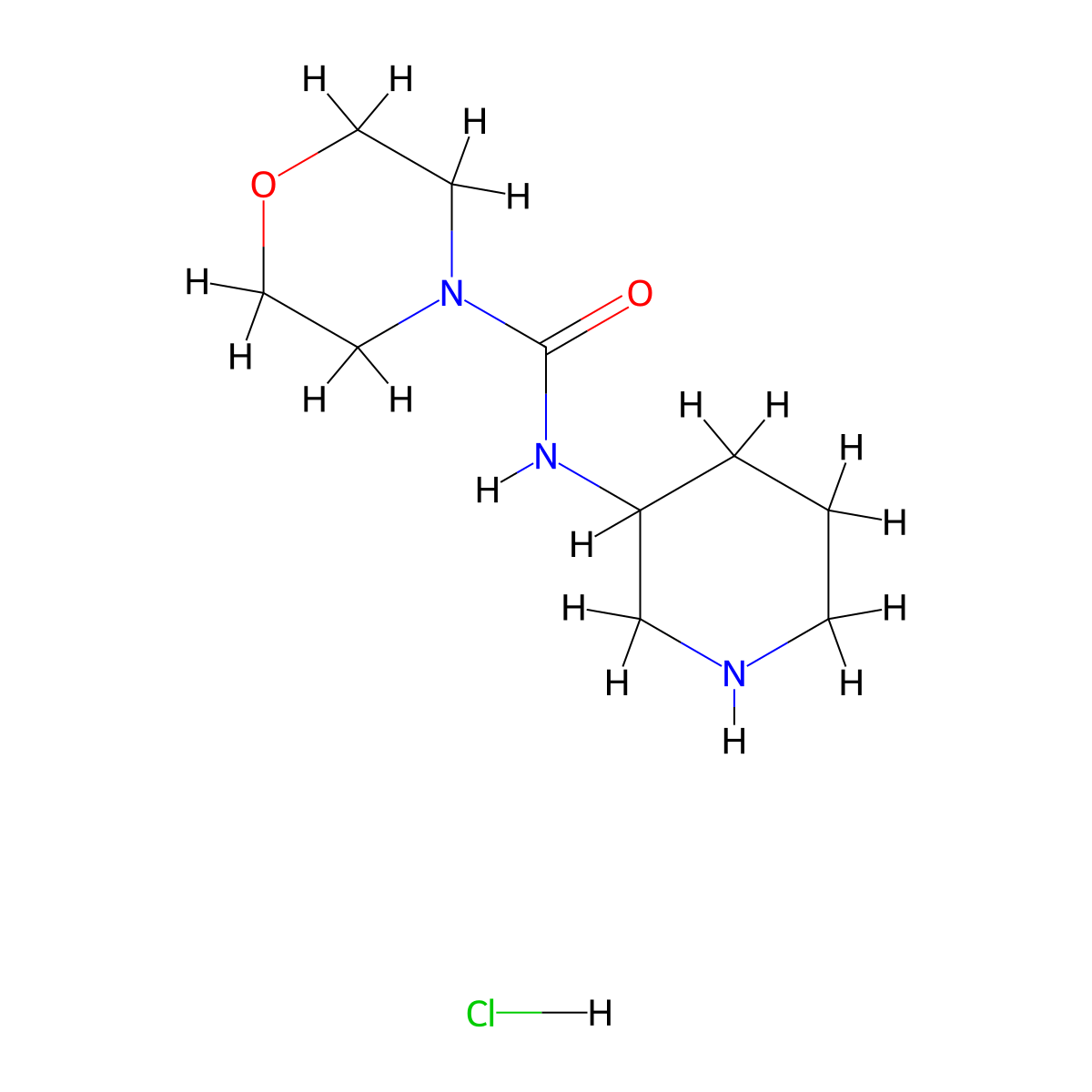 N-(piperidin-3-yl)morpholine-4-carboxamide hydrochloride molecular structure, CAS 2751691-15-1