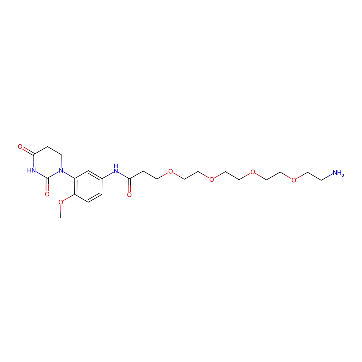 1-amino-N-[3-(2,4-dioxo-1,3-diazinan-1-yl)-4-methoxyphenyl]-3,6,9,12-tetraoxapentadecan-15-amide molecular structure, CAS 2751702-06-2