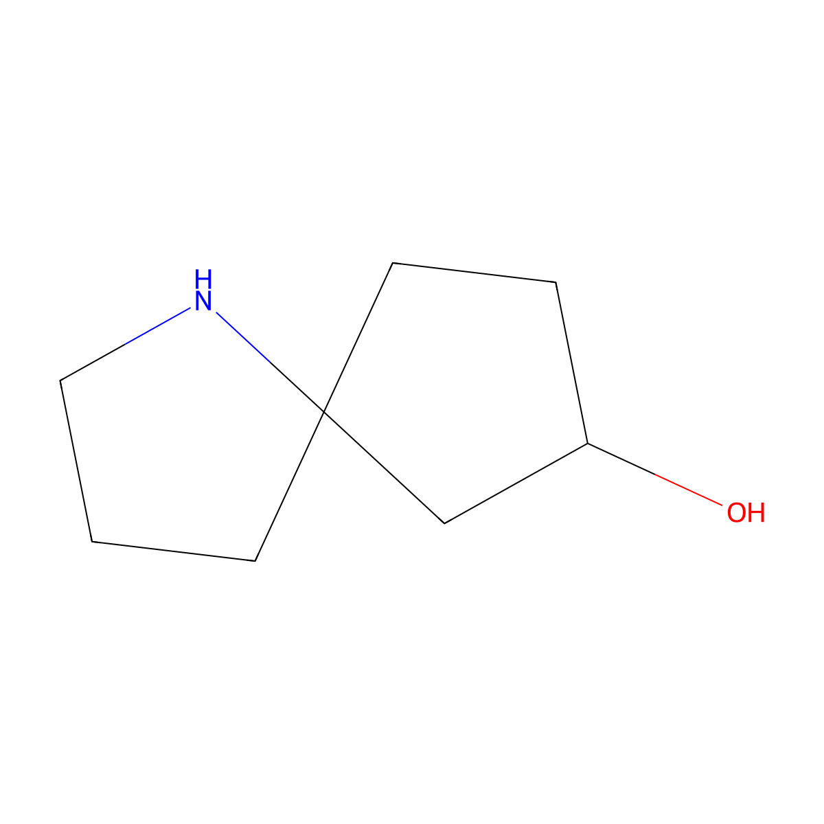 1-Azaspiro[4.4]nonan-7-ol molecular structure, CAS 2751702-09-5