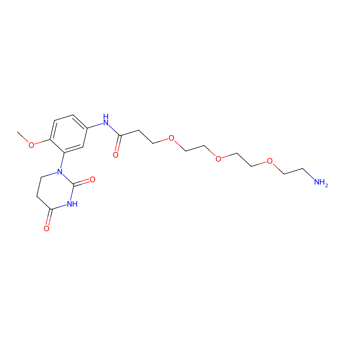3-{2-[2-(2-aminoethoxy)ethoxy]ethoxy}-N-[3-(2,4-dioxo-1,3-diazinan-1-yl)-4-methoxyphenyl]propanamide molecular structure, CAS 2751702-66-4