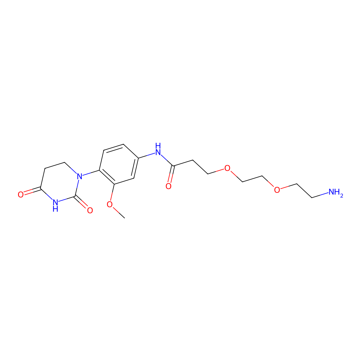 3-[2-(2-aminoethoxy)ethoxy]-N-[4-(2,4-dioxo-1,3-diazinan-1-yl)-3-methoxyphenyl]propanamide molecular structure, CAS 2751702-70-0