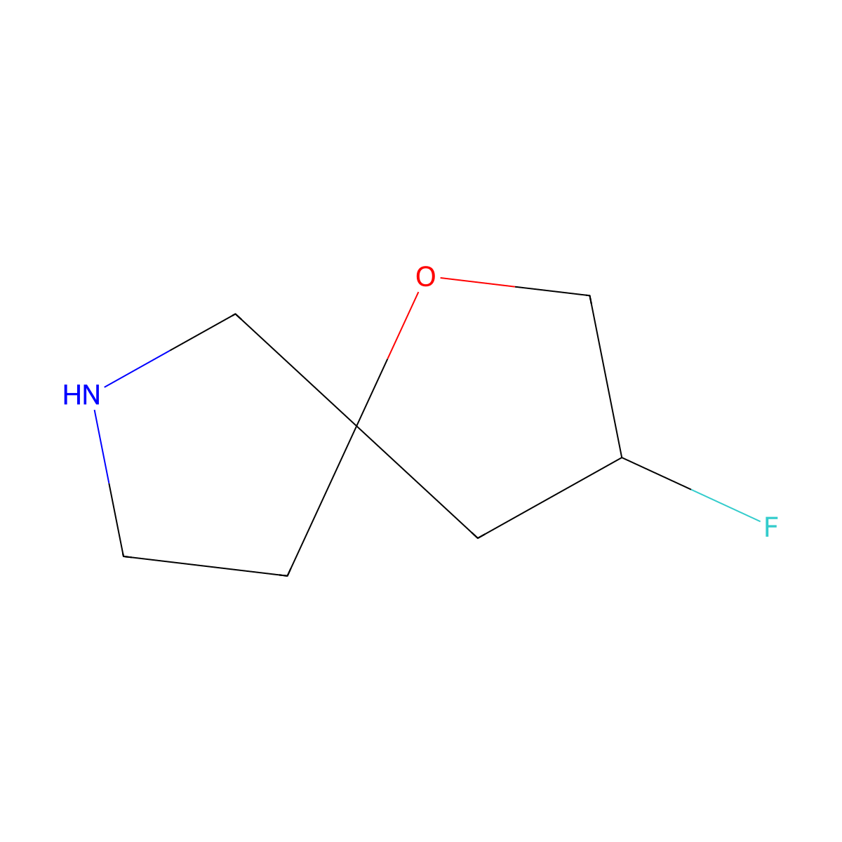 3-Fluoro-1-oxa-7-azaspiro[4.4]nonane molecular structure, CAS 2751702-84-6