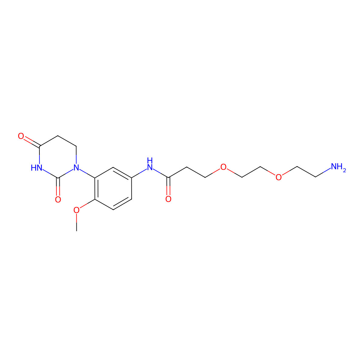 3-[2-(2-aminoethoxy)ethoxy]-N-[3-(2,4-dioxo-1,3-diazinan-1-yl)-4-methoxyphenyl]propanamide molecular structure, CAS 2751702-86-8