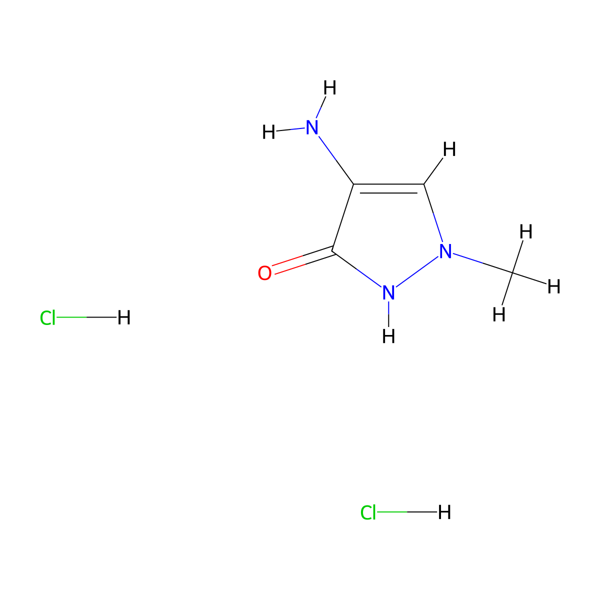 4-amino-1-methyl-1H-pyrazol-3-oldihydrochloride molecular structure, CAS 2751702-98-2