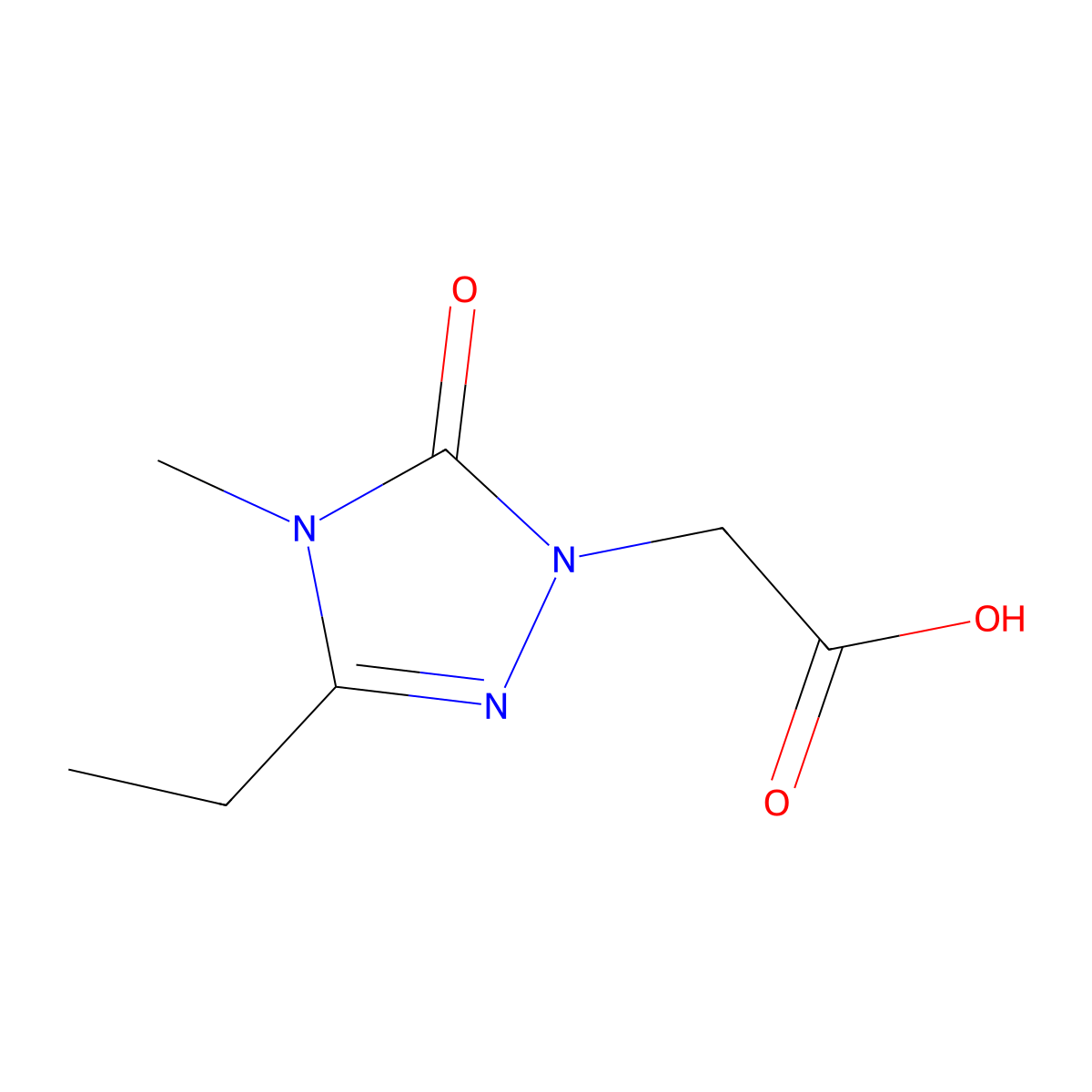 2-(3-ethyl-4-methyl-5-oxo-4,5-dihydro-1H-1,2,4-triazol-1-yl)acetic acid molecular structure, CAS 2751703-72-5