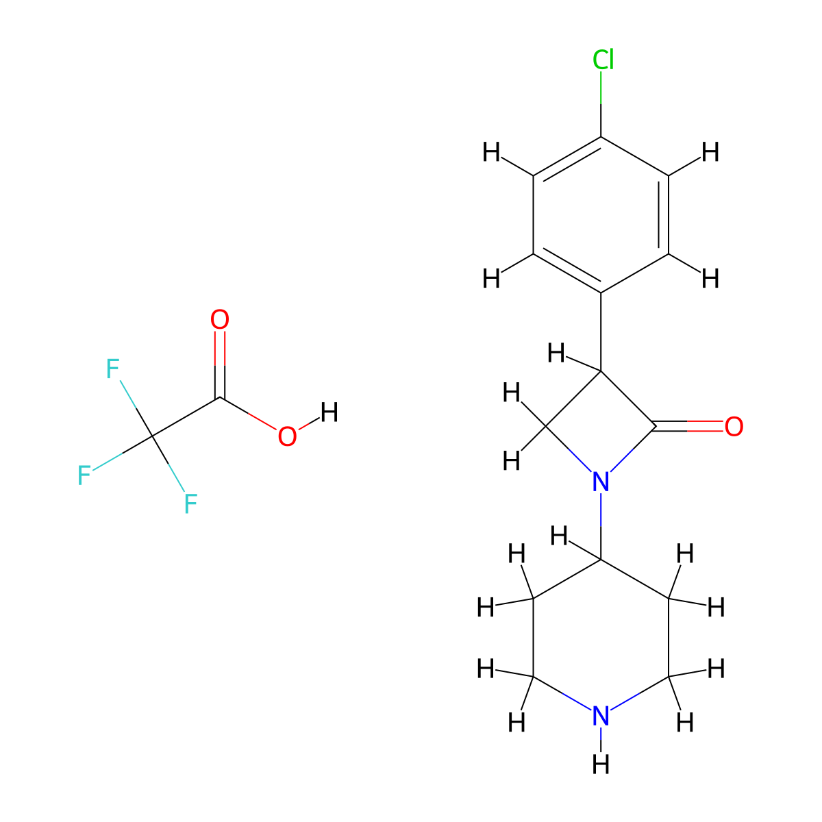 3-(4-Chlorophenyl)-1-(piperidin-4-yl)azetidin-2-one; trifluoroacetic acid molecular structure, CAS 2751704-22-8