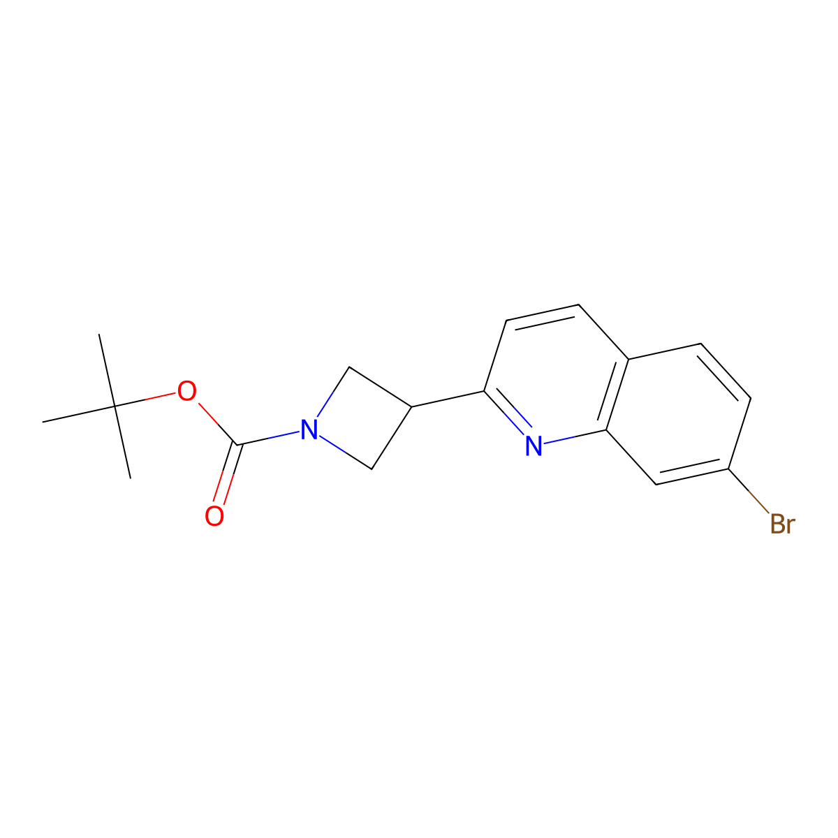Tert-butyl 3-(7-bromoquinolin-2-yl)azetidine-1-carboxylate molecular structure, CAS 2751704-35-3