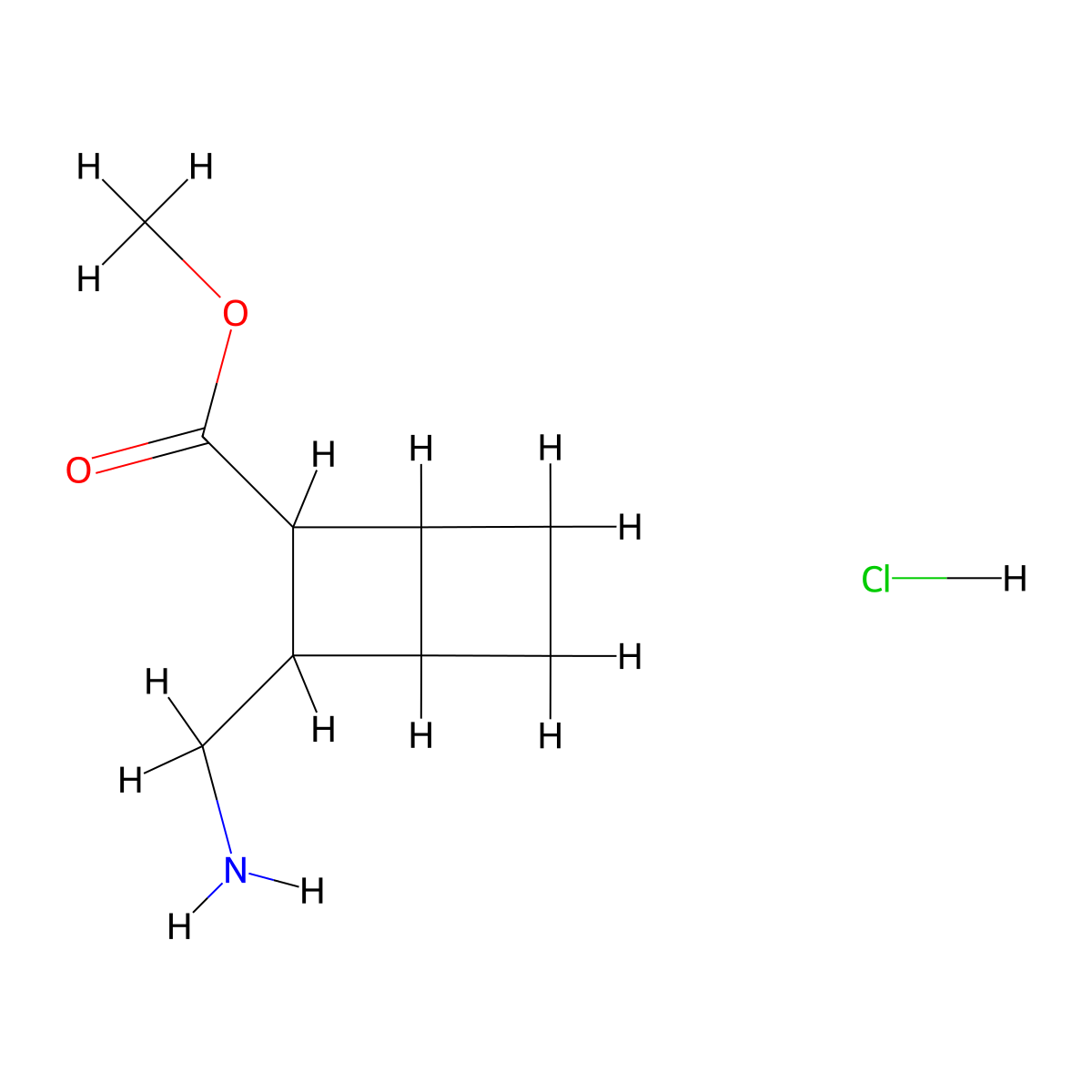 Methyl 3-(aminomethyl)bicyclo[2.2.0]hexane-2-carboxylate hydrochloride molecular structure, CAS 2751704-55-7