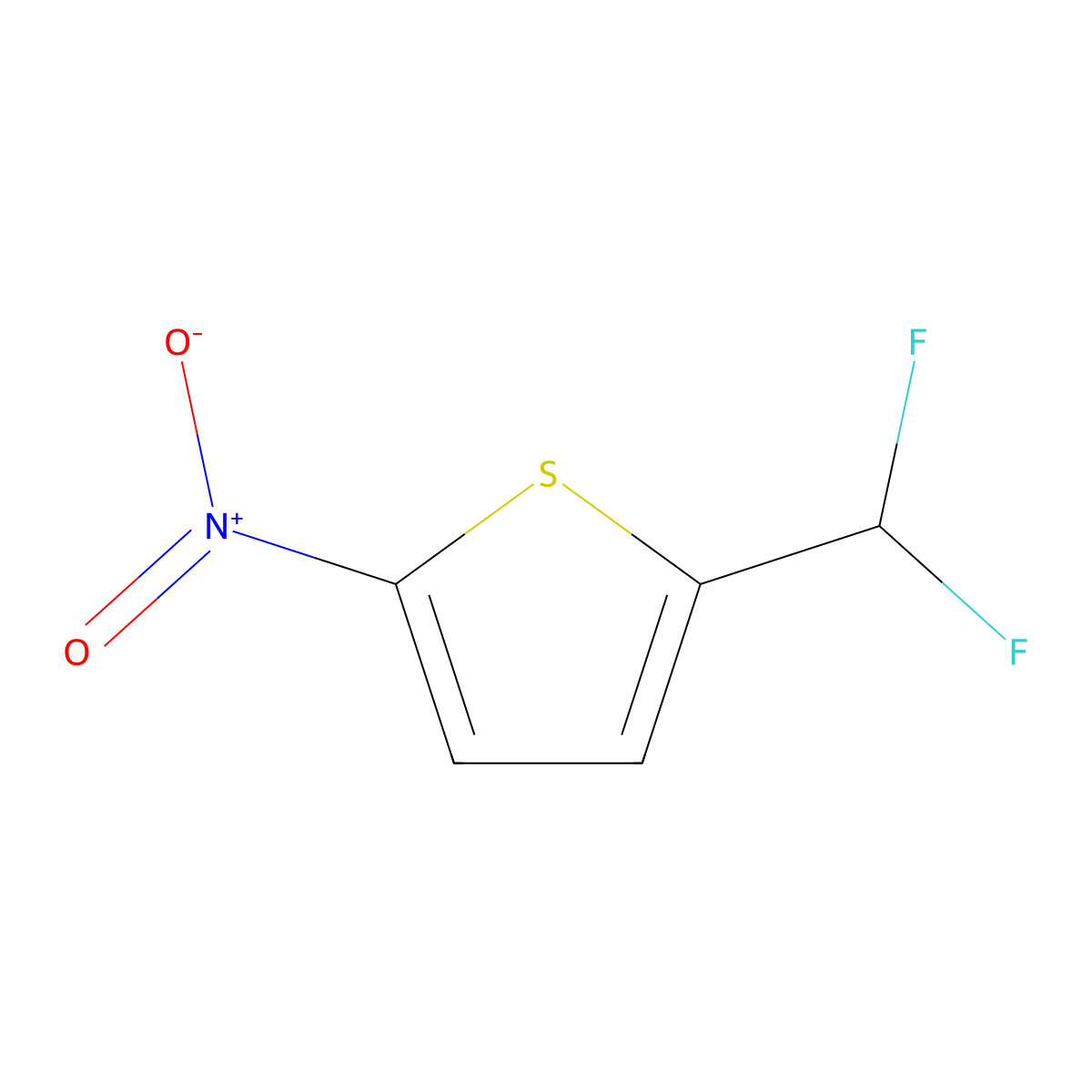 2-(Difluoromethyl)-5-nitrothiophene molecular structure, CAS 2751739-18-9
