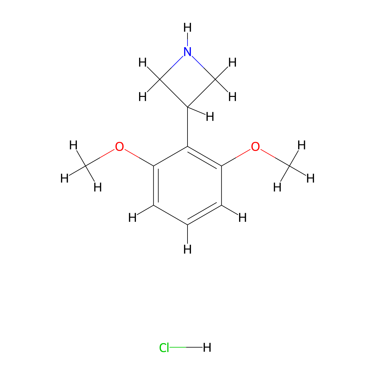 3-(2,6-Dimethoxyphenyl)azetidine Hydrochloride molecular structure, CAS 2751750-75-9