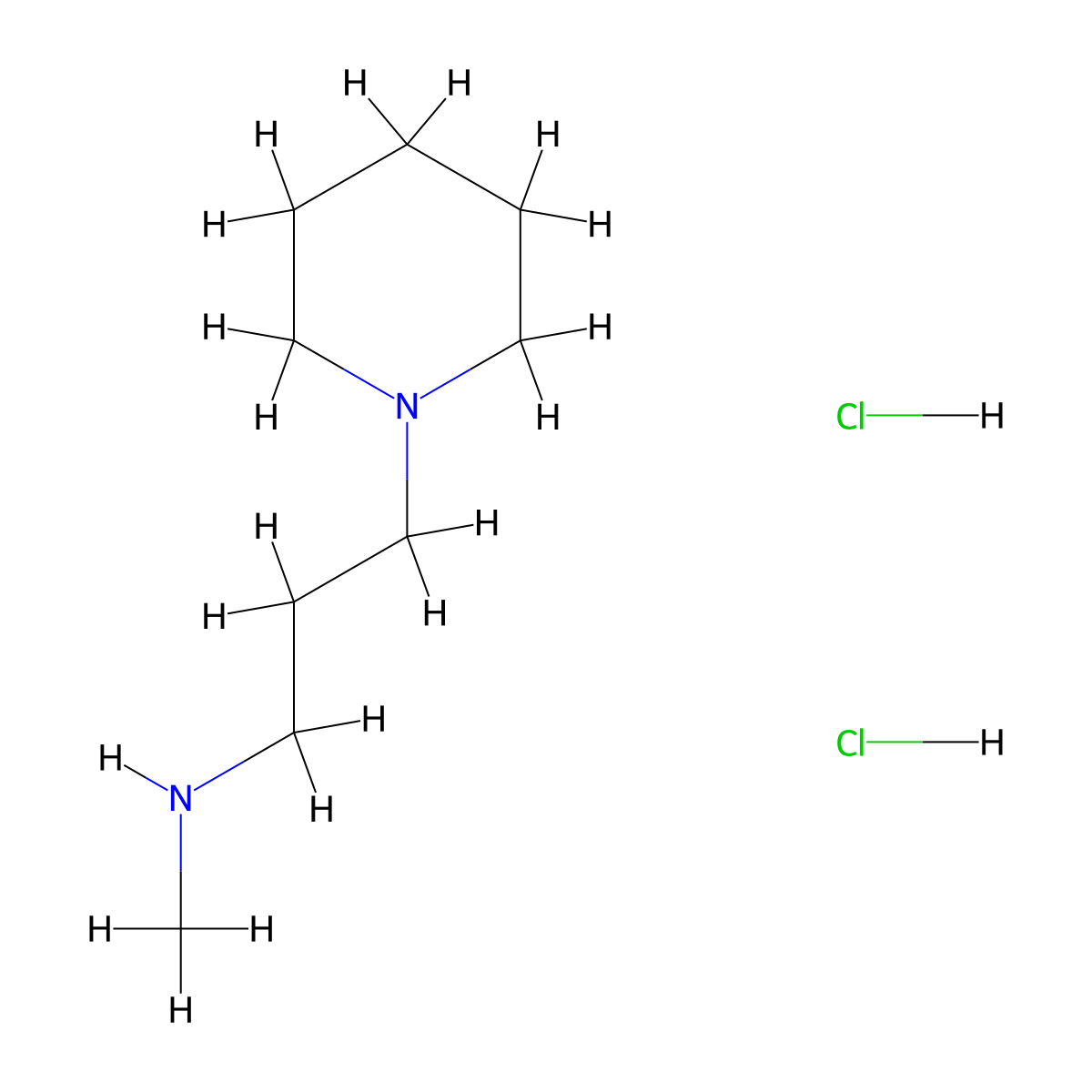 n-Methyl-3-piperidin-1-ylpropan-1-amine dihydrochloride molecular structure, CAS 2751753-60-1