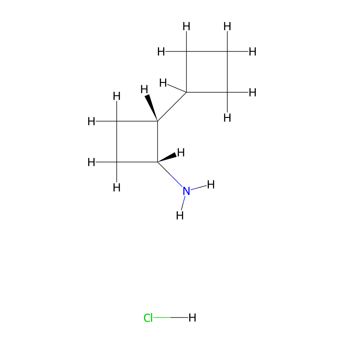 (1R,2R)-2-Cyclobutylcyclobutan-1-amine;hydrochloride molecular structure, CAS 2751766-76-2