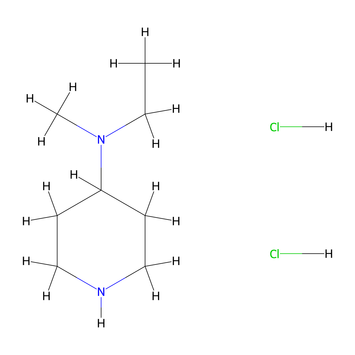 N-ethyl-N-methylpiperidin-4-amine dihydrochloride molecular structure, CAS 2751780-28-4