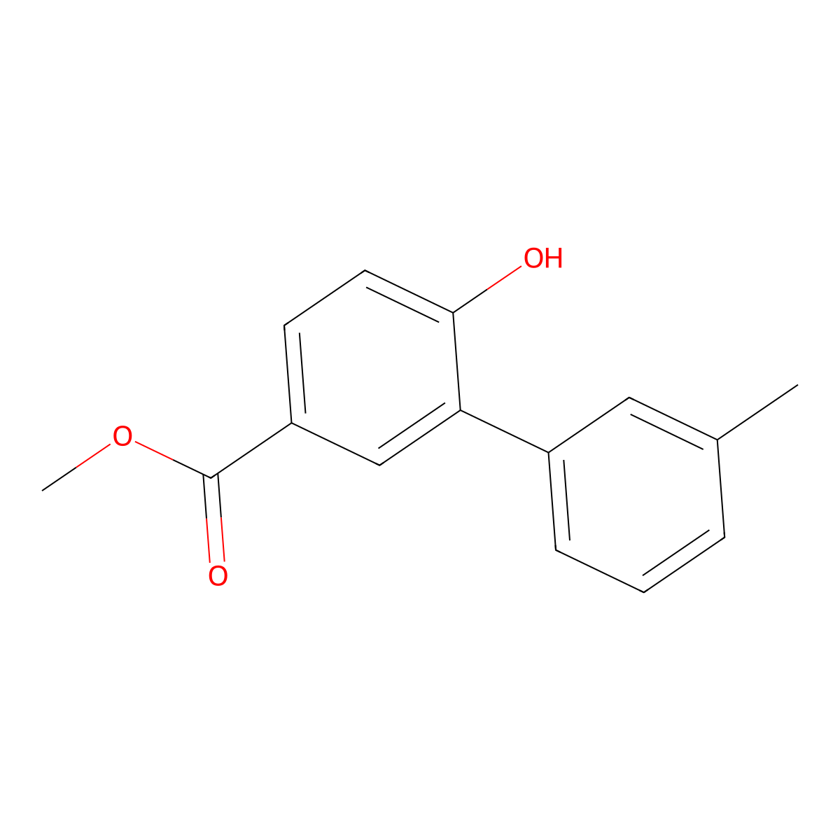 Methyl 6-hydroxy-3'-methyl-[1,1'-biphenyl]-3-carboxylate molecular structure, CAS 2751954-56-8