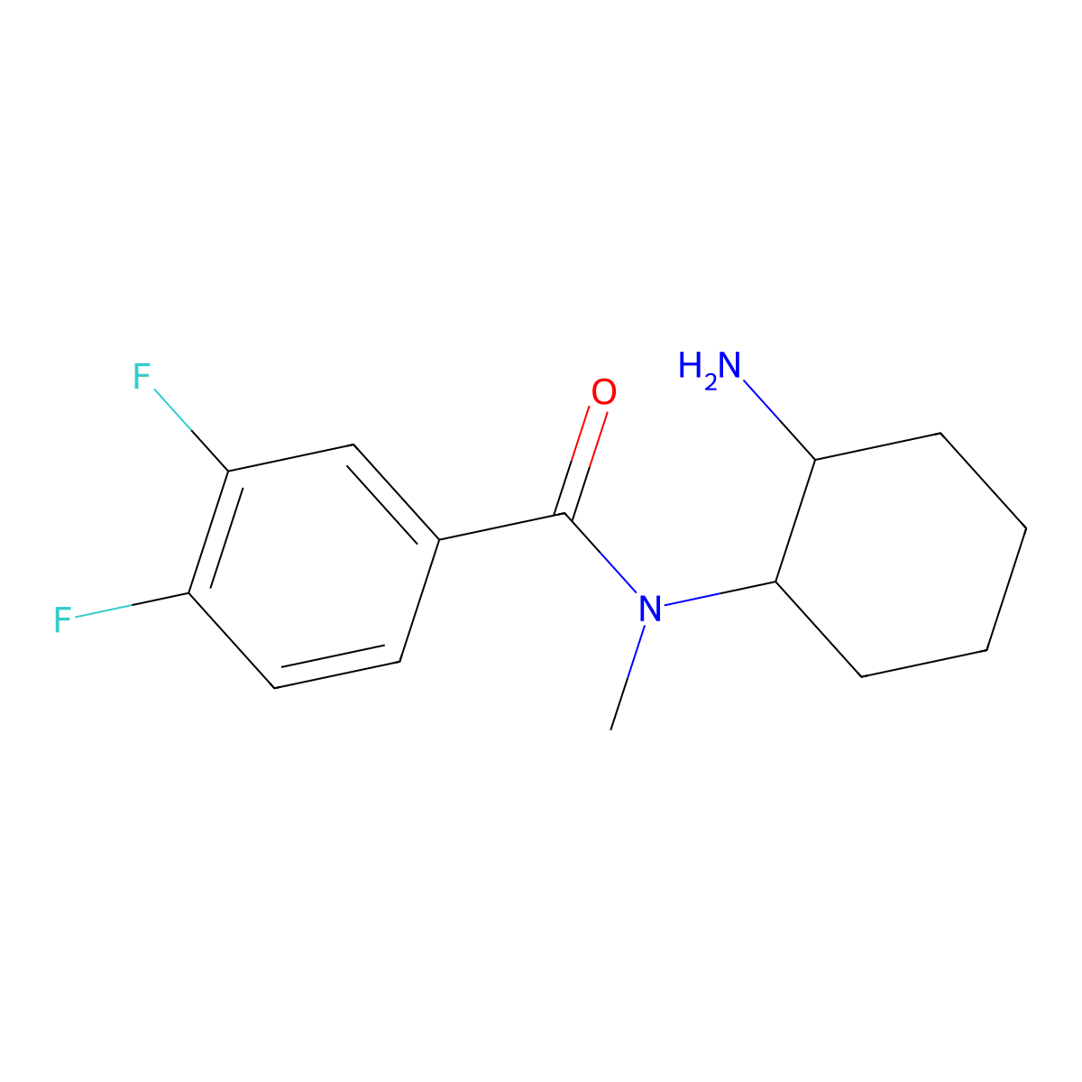 rel-N-[(1R,2R)-2-Aminocyclohexyl]-3,4-difluoro-N-methylbenzamide molecular structure, CAS 2751977-97-4