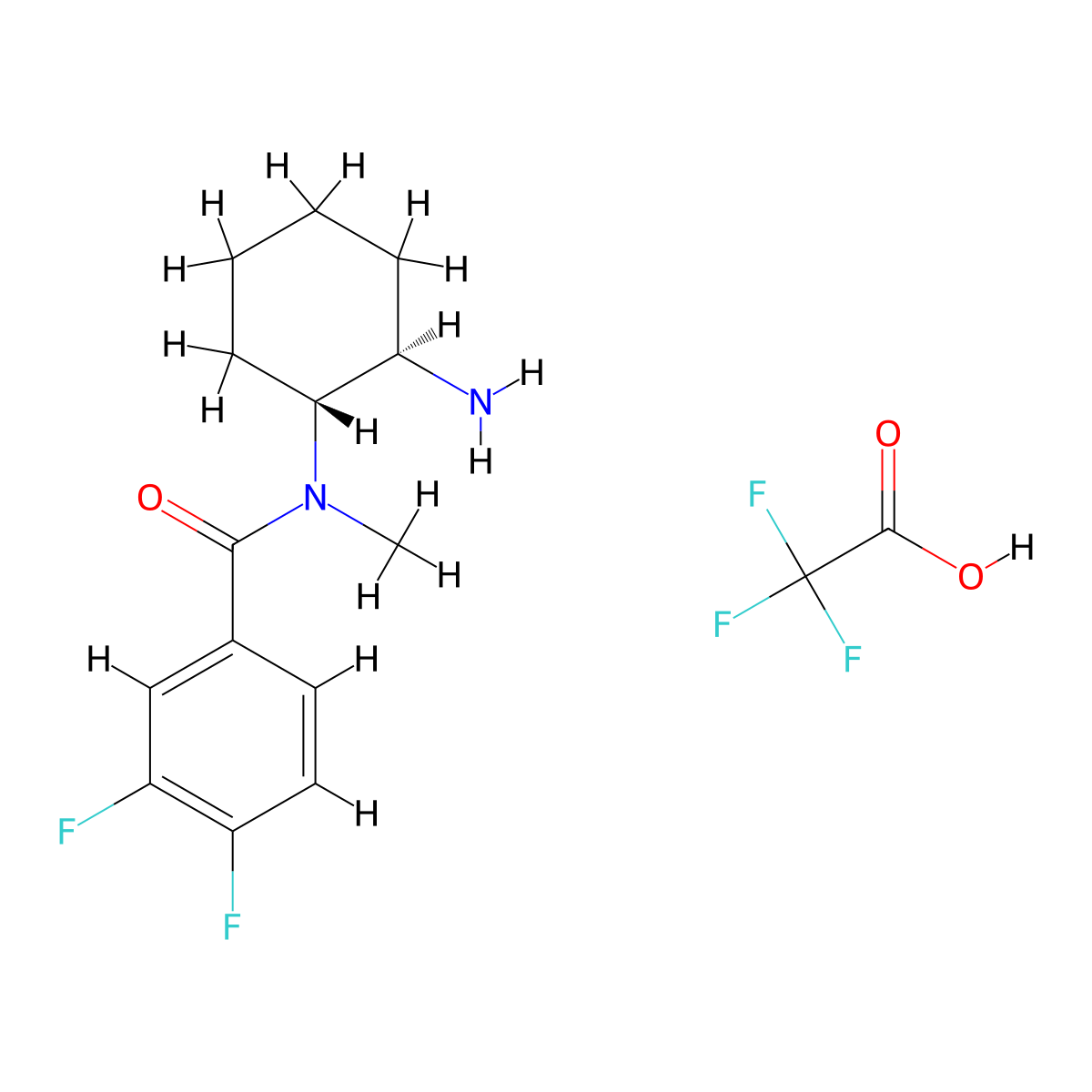 3,4-difluoro-N,N-didesmethyl U-47700 (trifluoroacetate salt) molecular structure, CAS 2751977-98-5