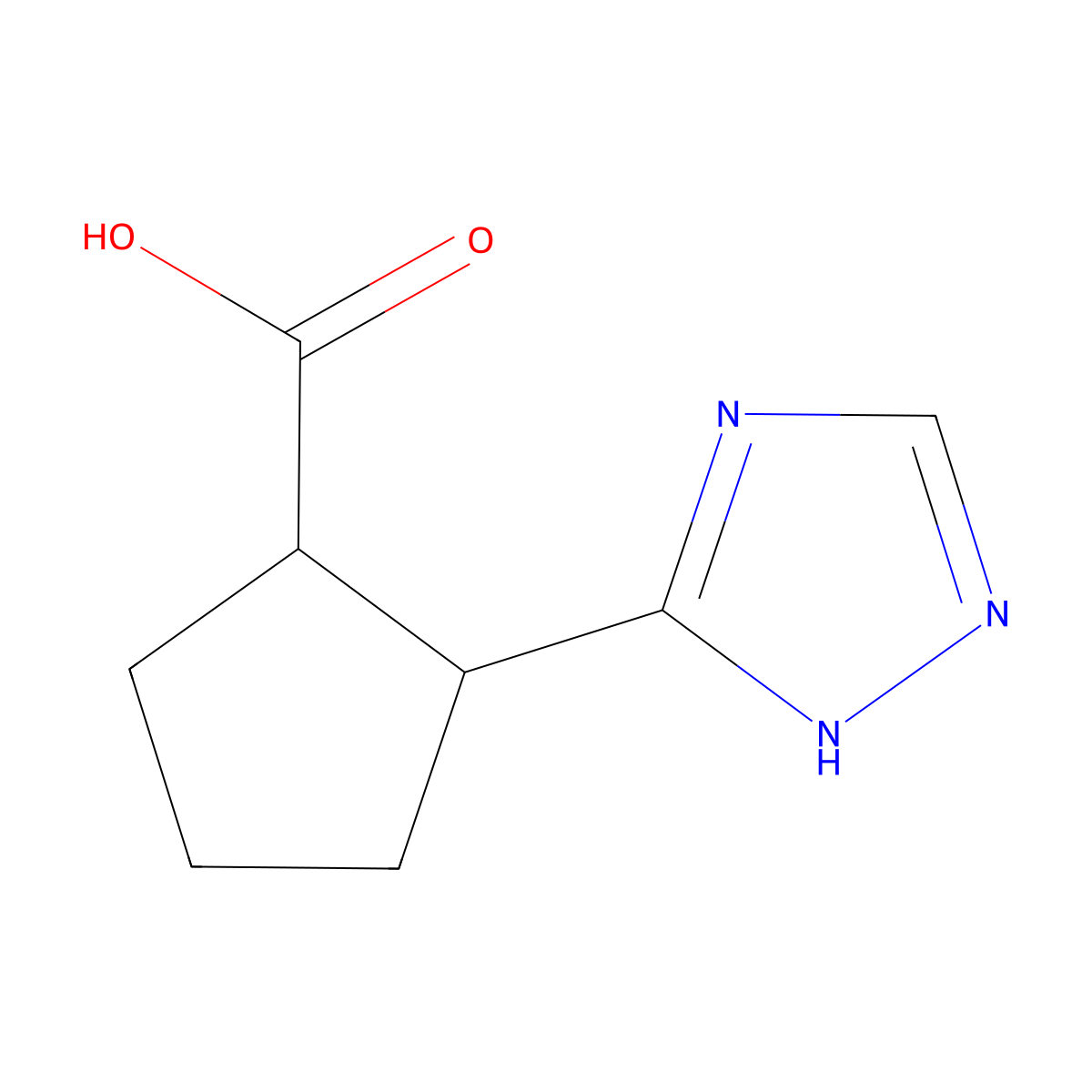 (1R,2S)-2-(1H-1,2,4-Triazol-5-yl)cyclopentane-1-carboxylic acid molecular structure, CAS 2751983-38-5