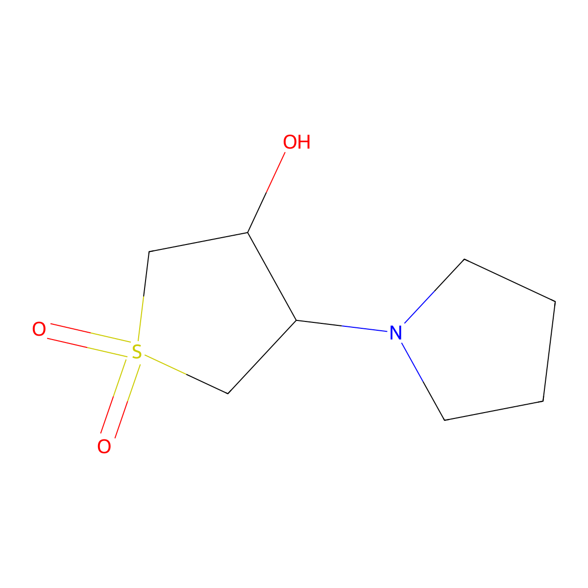 rac-(3R,4R)-3-hydroxy-4-(pyrrolidin-1-yl)-1lambda6-thiolane-1,1-dione molecular structure, CAS 2751987-91-2