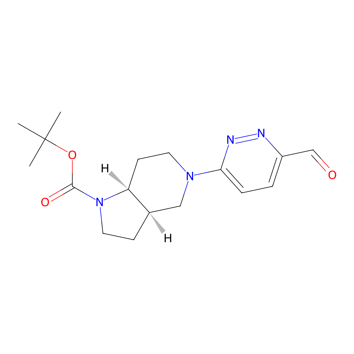 rac-tert-butyl(3aR,7aS)-5-(6-formylpyridazin-3-yl)-octahydro-1H-pyrrolo[3,2-c]pyridine-1-carboxylate molecular structure, CAS 2751994-39-3
