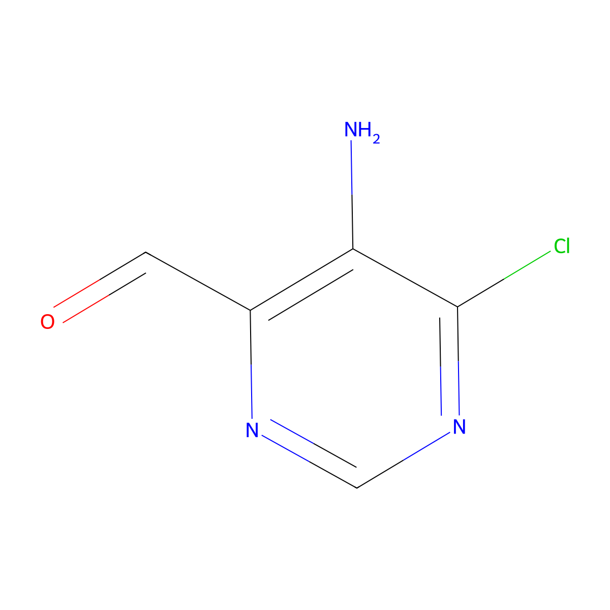 5-Amino-6-chloropyrimidine-4-carbaldehyde molecular structure, CAS 2751994-87-1