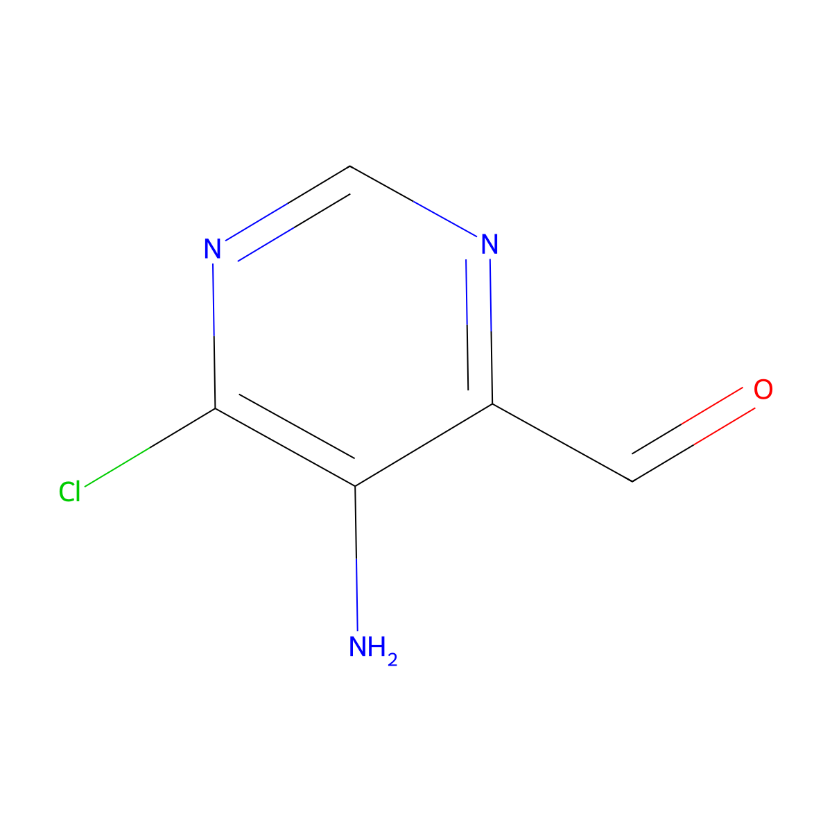 5-Amino-6-chloropyrimidine-4-carbaldehyde molecular structure, CAS 2751994-87-1