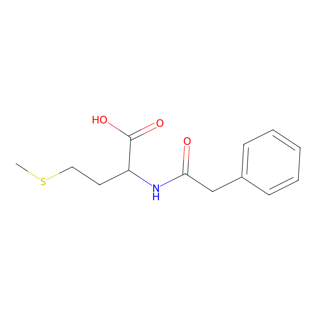 4-(Methylsulfanyl)-2-(2-phenylacetamido)butanoic acid molecular structure, CAS 2752-40-1