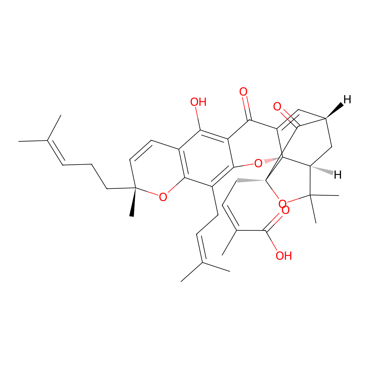 Gambogic Acid molecular structure, CAS 2752-65-0