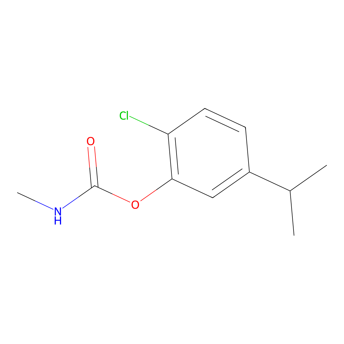 2-Chloro-5-(1-methylethyl)phenol methylcarbamate molecular structure, CAS 2752-81-0