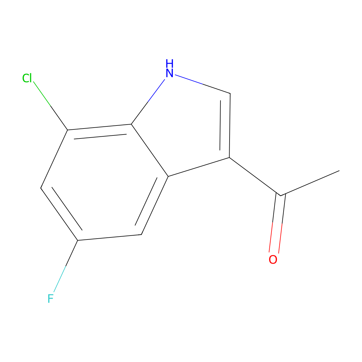 1-(7-Chloro-5-fluoro-1H-indol-3-yl)ethan-1-one molecular structure, CAS 2752007-22-8
