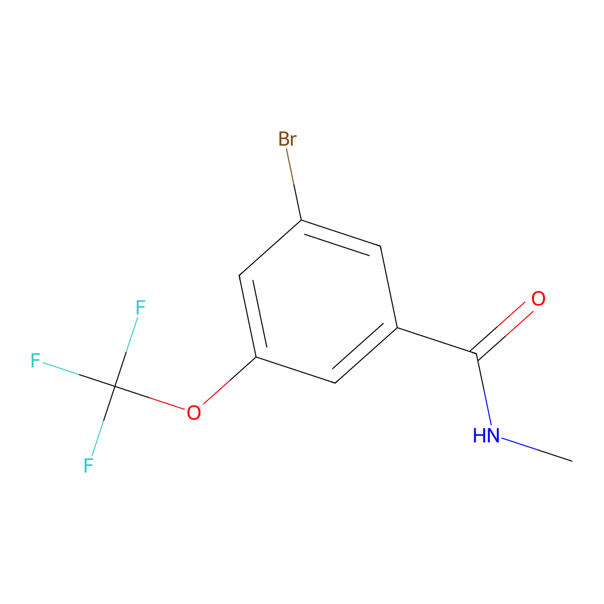 3-Bromo-N-methyl-5-(trifluoromethoxy)benzamide molecular structure, CAS 2752028-70-7