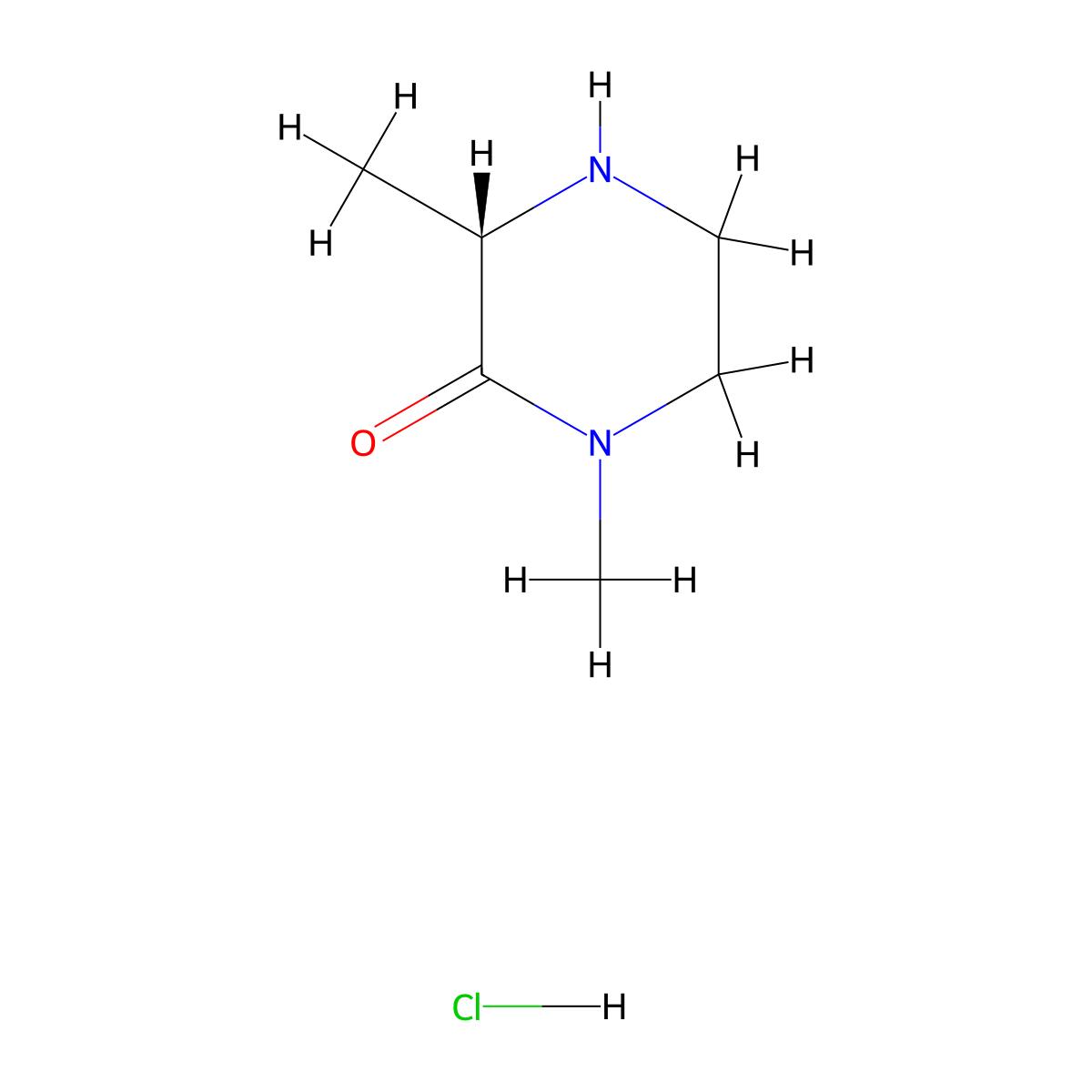 (3S)-1,3-dimethylpiperazin-2-one;hydrochloride molecular structure, CAS 2752031-64-2