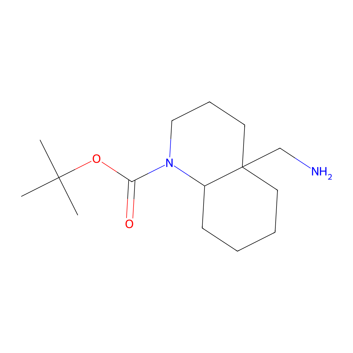 rac-tert-butyl (4aR,8aS)-4a-(aminomethyl)-decahydroquinoline-1-carboxylate molecular structure, CAS 2752041-94-2
