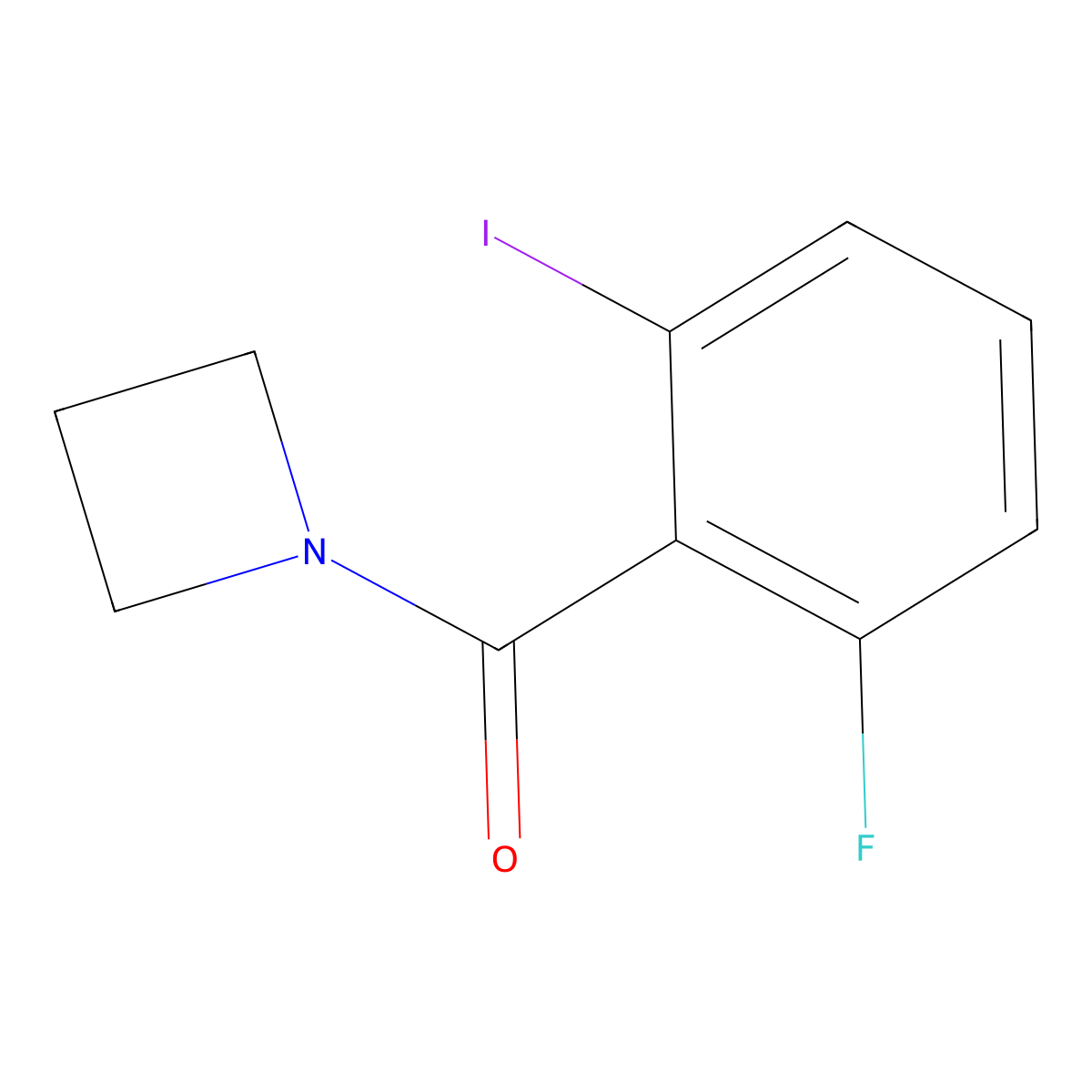 Azetidin-1-yl(2-fluoro-6-iodophenyl)methanone molecular structure, CAS 2752059-78-0